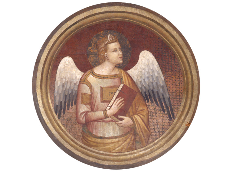 Francescuccio Ghissi (attribuito), Angelo di san Matteo, affresco staccato. Perugia, Galleria Nazionale dell’Umbria